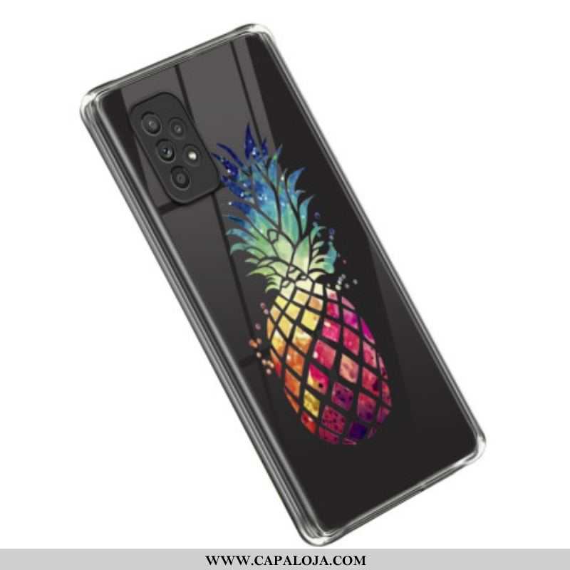 Capa Para Samsung Galaxy A53 5G Flores Roxas Sem Costura