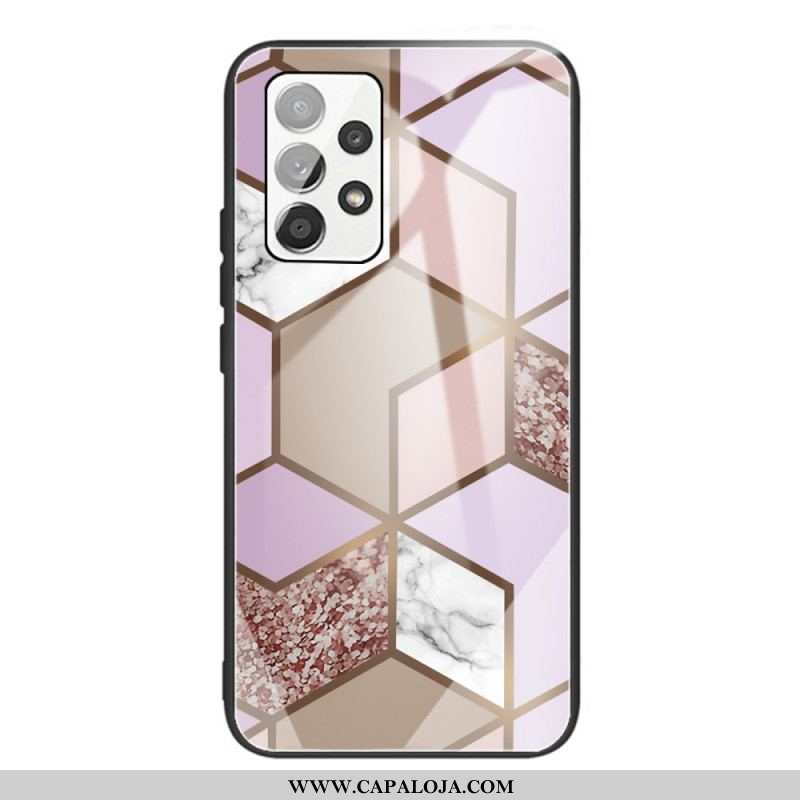 Capa Para Samsung Galaxy A53 5G Geometria Mármore Vidro Temperado