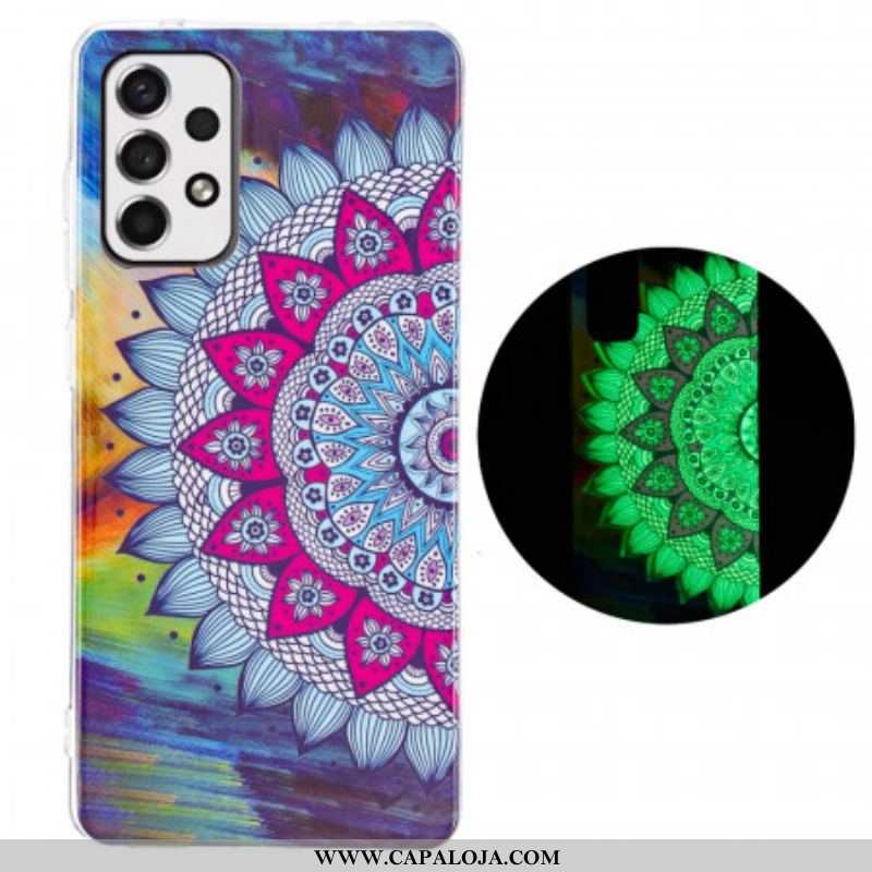 Capa Para Samsung Galaxy A53 5G Mandala Colorida Fluorescente