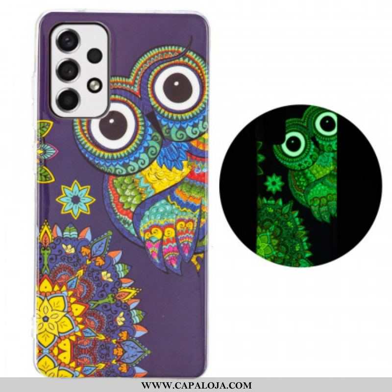 Capa Para Samsung Galaxy A53 5G Mandala Coruja Fluorescente