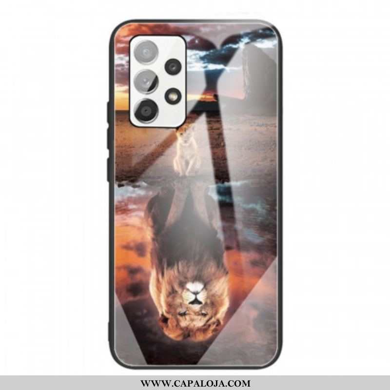 Capa Para Samsung Galaxy A53 5G Vidro Temperado Do Sonho Do Filhote De Leão