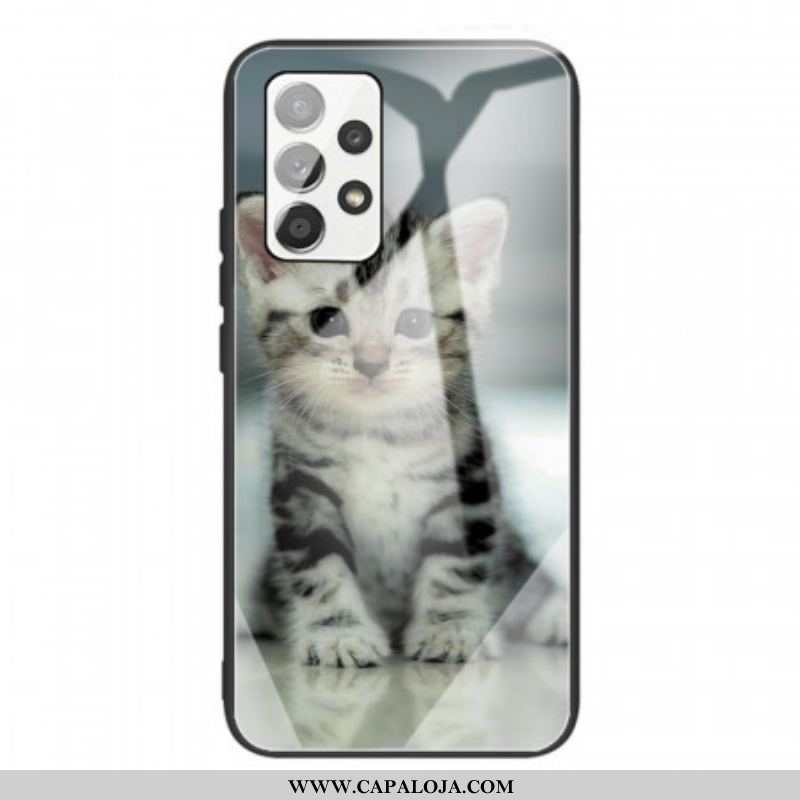 Capa Para Samsung Galaxy A53 5G Vidro Temperado Gatinho