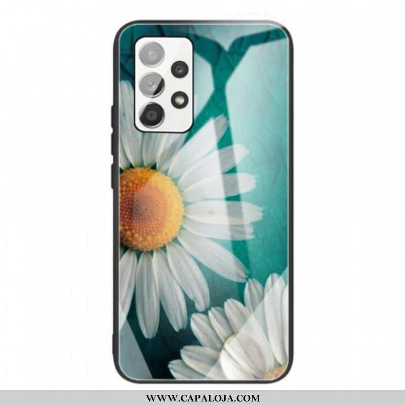 Capa Para Samsung Galaxy A53 5G Vidro Temperado Margarida