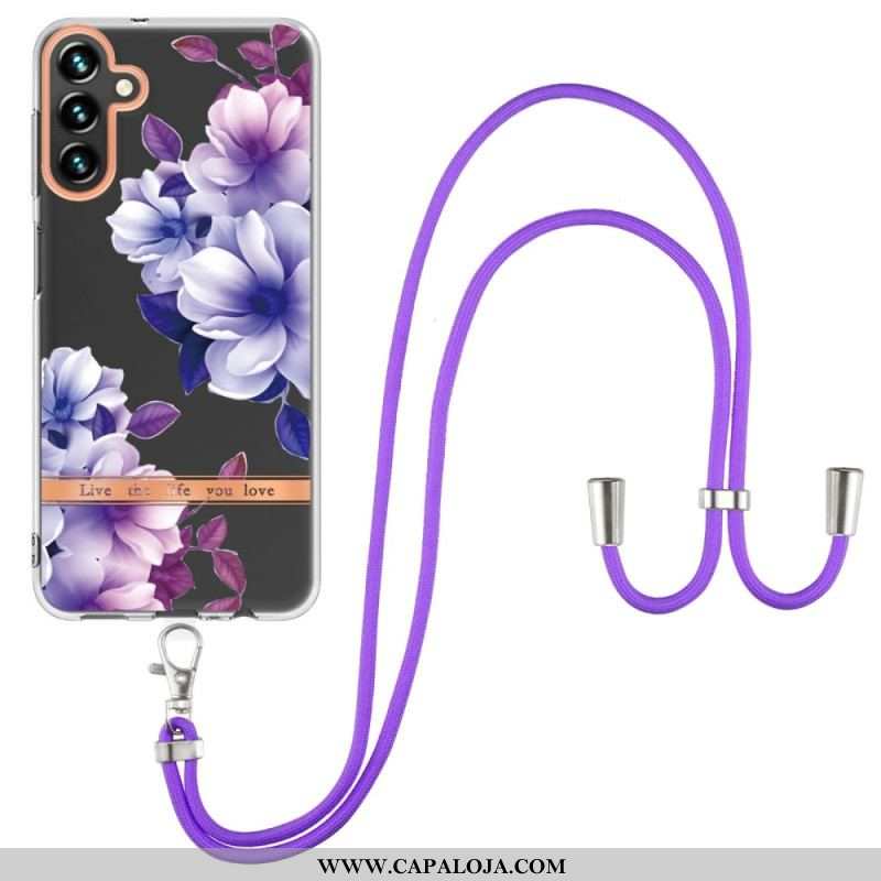 Capa Para Samsung Galaxy A54 5G De celular Com Cordão De Flor