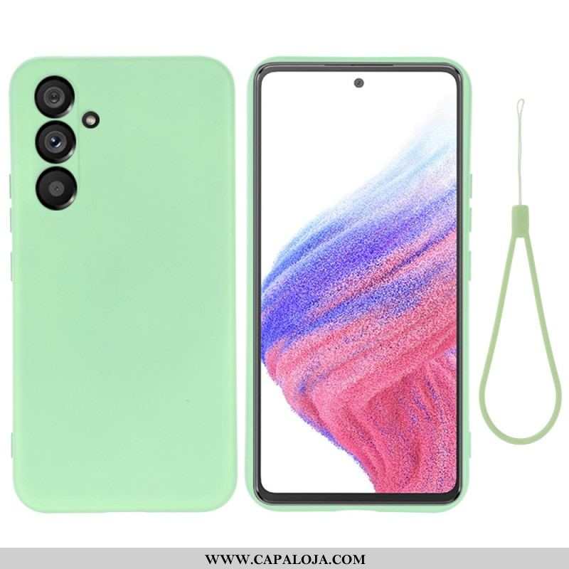 Capa Para Samsung Galaxy A54 5G Silicone Líquido Com Cordão