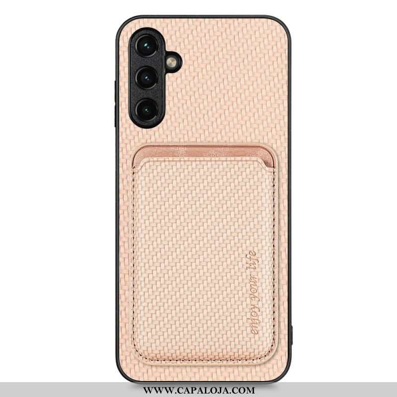 Capa Para Samsung Galaxy A54 5G Titular De Cartão De Fibra De Carbono