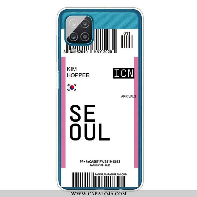 Capa Para Samsung Galaxy M12 / A12 Cartão De Embarque Em Seul