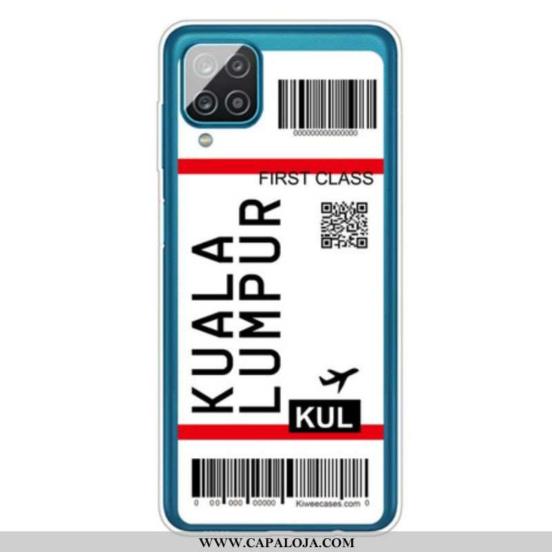 Capa Para Samsung Galaxy M12 / A12 Cartão De Embarque Para Kuala Lumpur