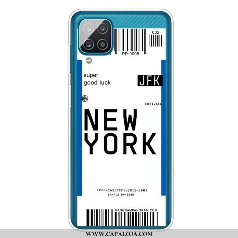 Capa Para Samsung Galaxy M12 / A12 Cartão De Embarque Para Nova York