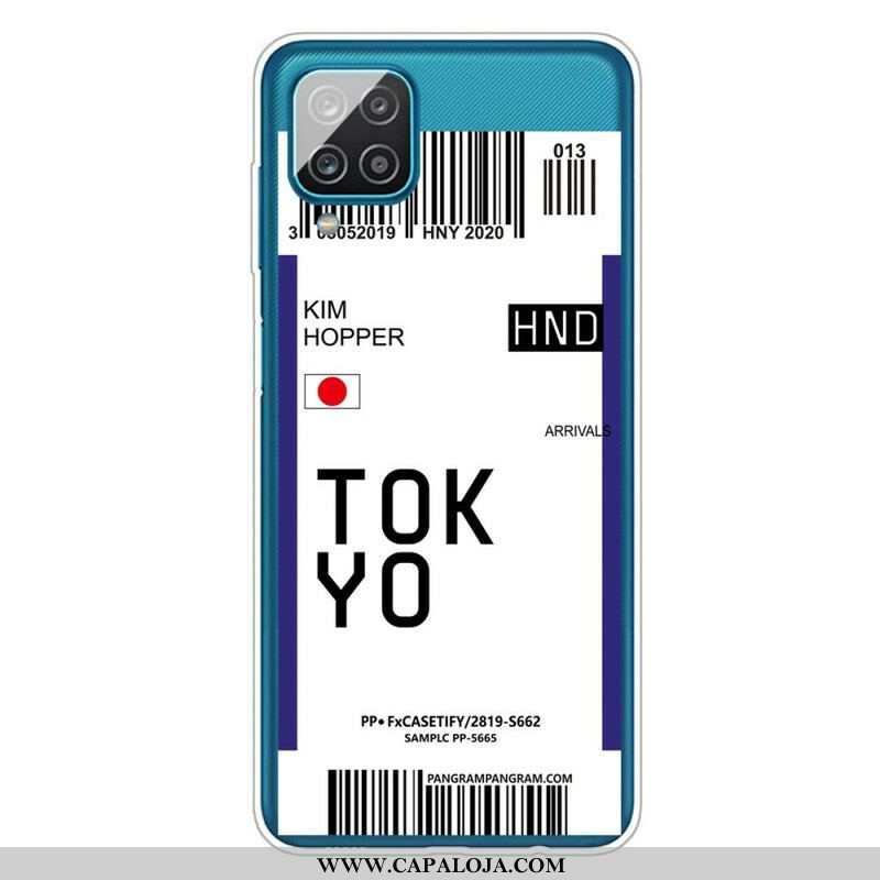 Capa Para Samsung Galaxy M12 / A12 Cartão De Embarque Para Tóquio