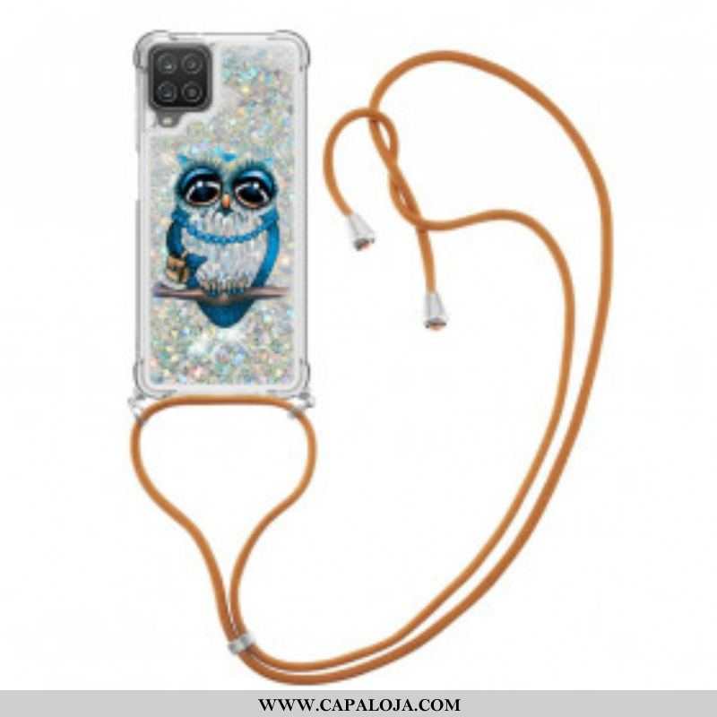 Capa Para Samsung Galaxy M12 / A12 De celular Cordão De Lantejoulas Miss Owl