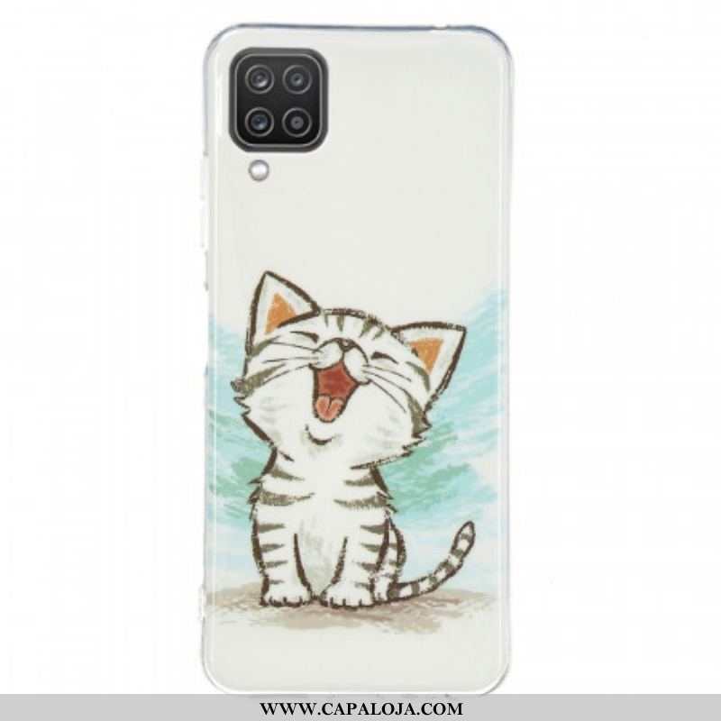 Capa Para Samsung Galaxy M12 / A12 Gato Fluorescente