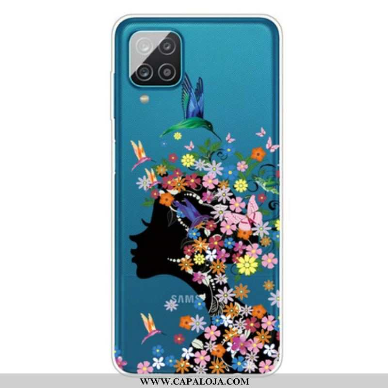 Capa Para Samsung Galaxy M12 / A12 Linda Cabeça De Flor