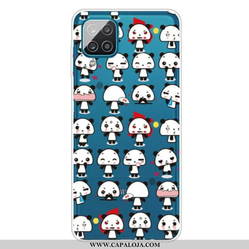 Capa Para Samsung Galaxy M12 / A12 Pandas Engraçados Sem Costura