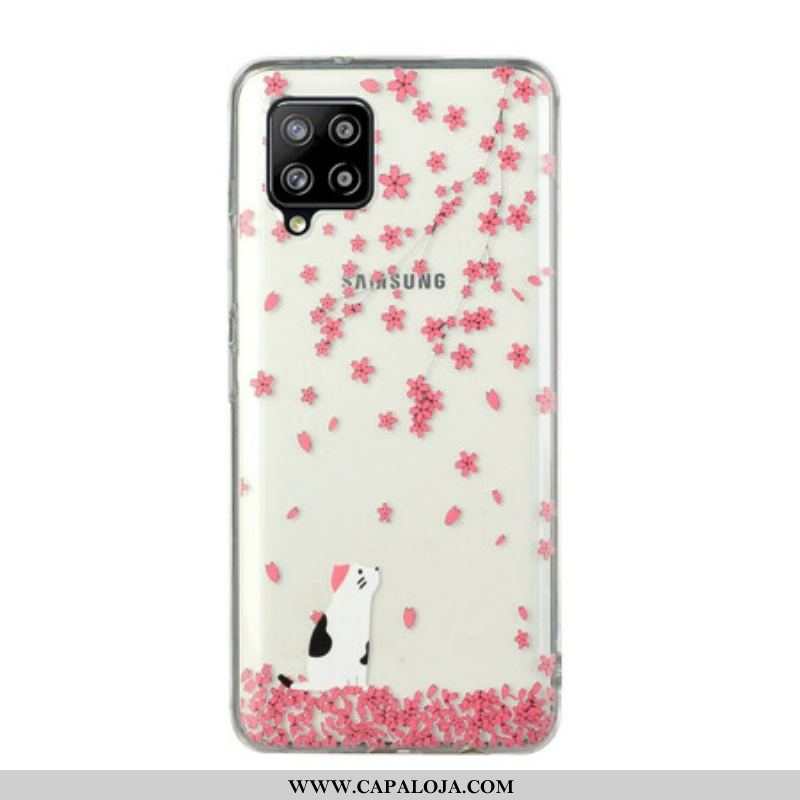 Capa Para Samsung Galaxy M12 / A12 Pétalas E Gato