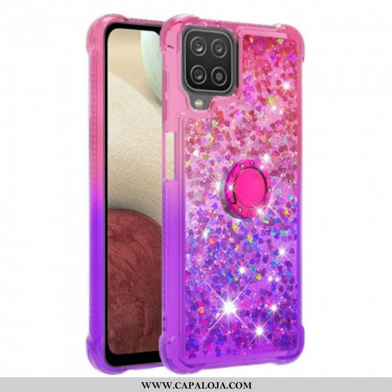 Capa Para Samsung Galaxy M12 / A12 Suporte De Anel Glitter