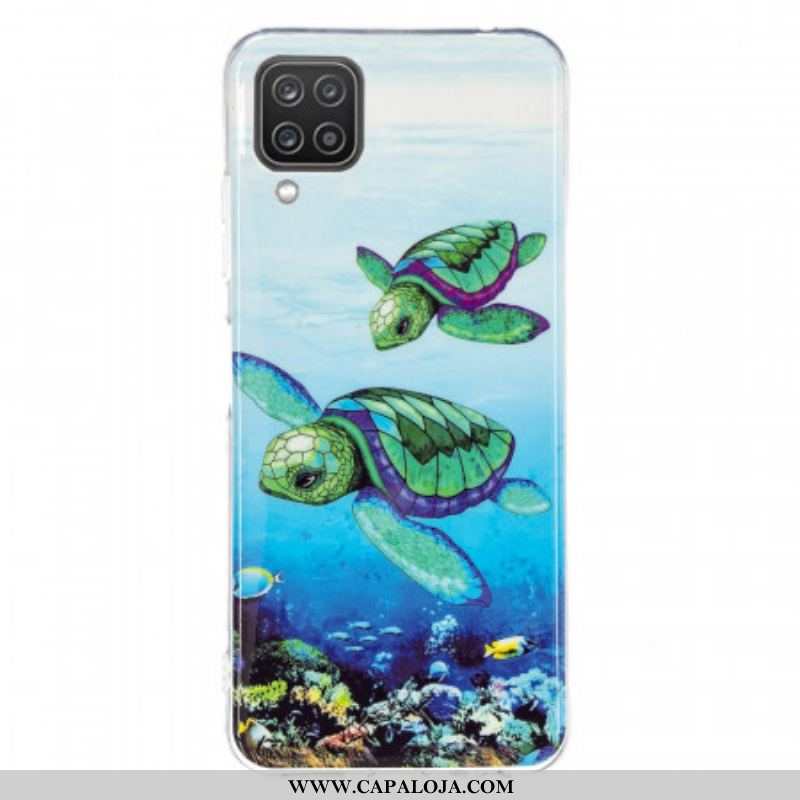 Capa Para Samsung Galaxy M12 / A12 Tartarugas Fluorescentes