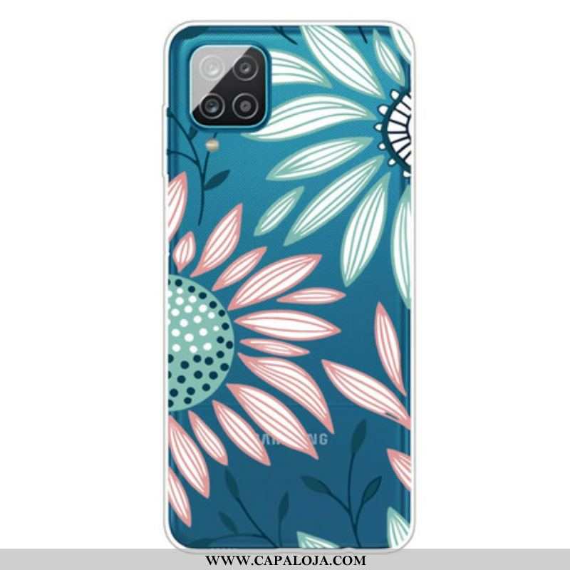 Capa Para Samsung Galaxy M12 / A12 Uma Flor Transparente