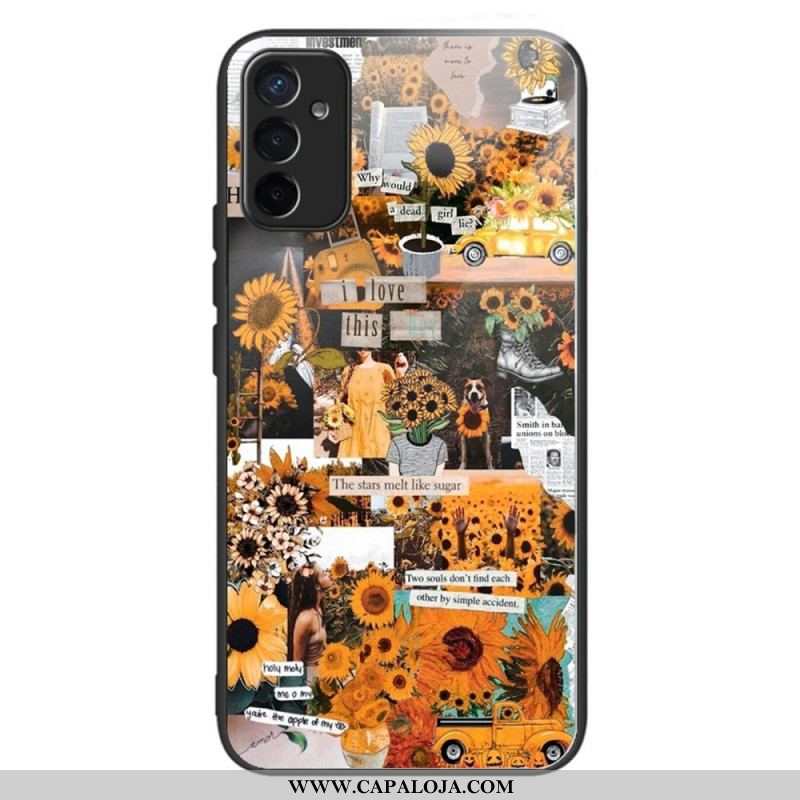 Capa Para Samsung Galaxy M13 Girassóis De Vidro Temperado