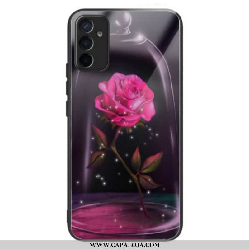 Capa Para Samsung Galaxy M13 Vidro Temperado Rosa Cintilante