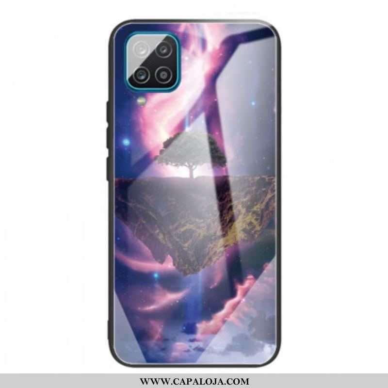 Capa Para Samsung Galaxy M32 Vidro Temperado Da Árvore Do Mundo