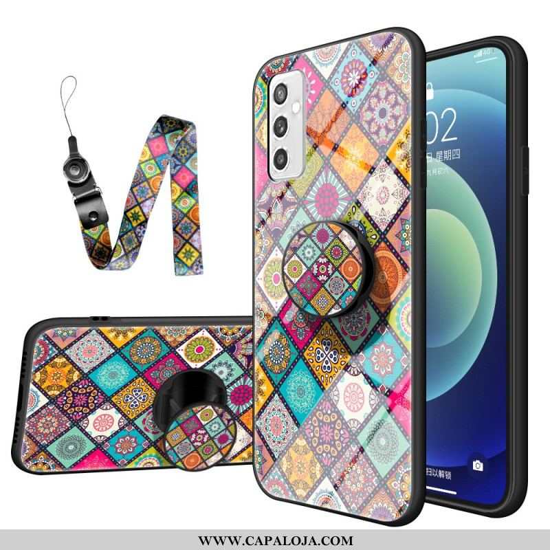 Capa Para Samsung Galaxy M52 5G De Cordão Tapeçaria Oriental