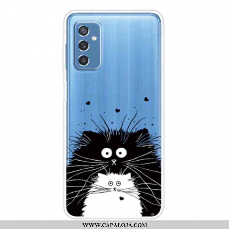 Capa Para Samsung Galaxy M52 5G Gatos Preto E Branco