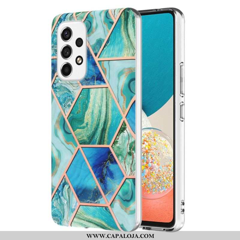 Capa Para Samsung Galaxy M53 5G Mármore Geométrico Chamativo