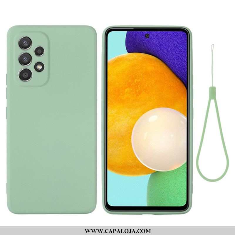 Capa Para Samsung Galaxy M53 5G Silicone Líquido Com Cordão