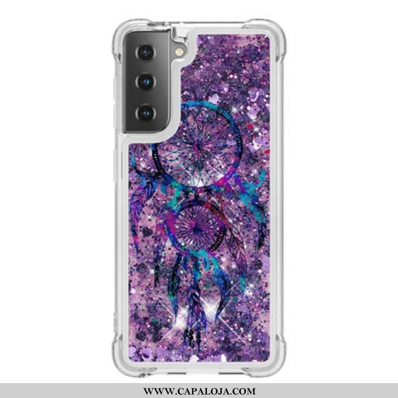 Capa Para Samsung Galaxy S21 5G Apanhador De Sonhos Glitter