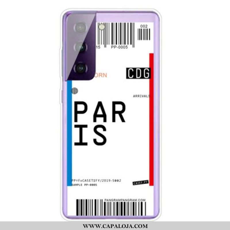 Capa Para Samsung Galaxy S21 5G Cartão De Embarque Para Paris