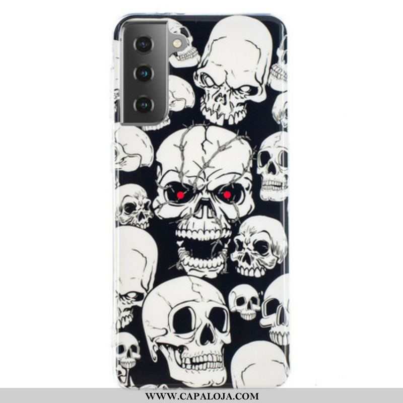 Capa Para Samsung Galaxy S21 5G Cuidado Crânios Fluorescentes