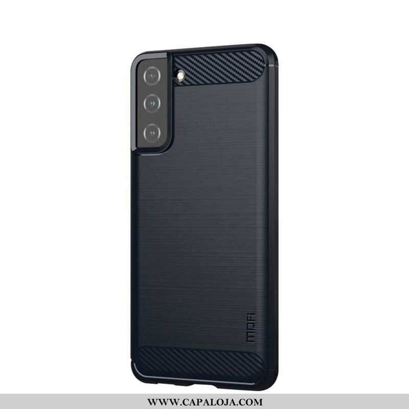 Capa Para Samsung Galaxy S21 5G Fibra De Carbono Escovada Mofi