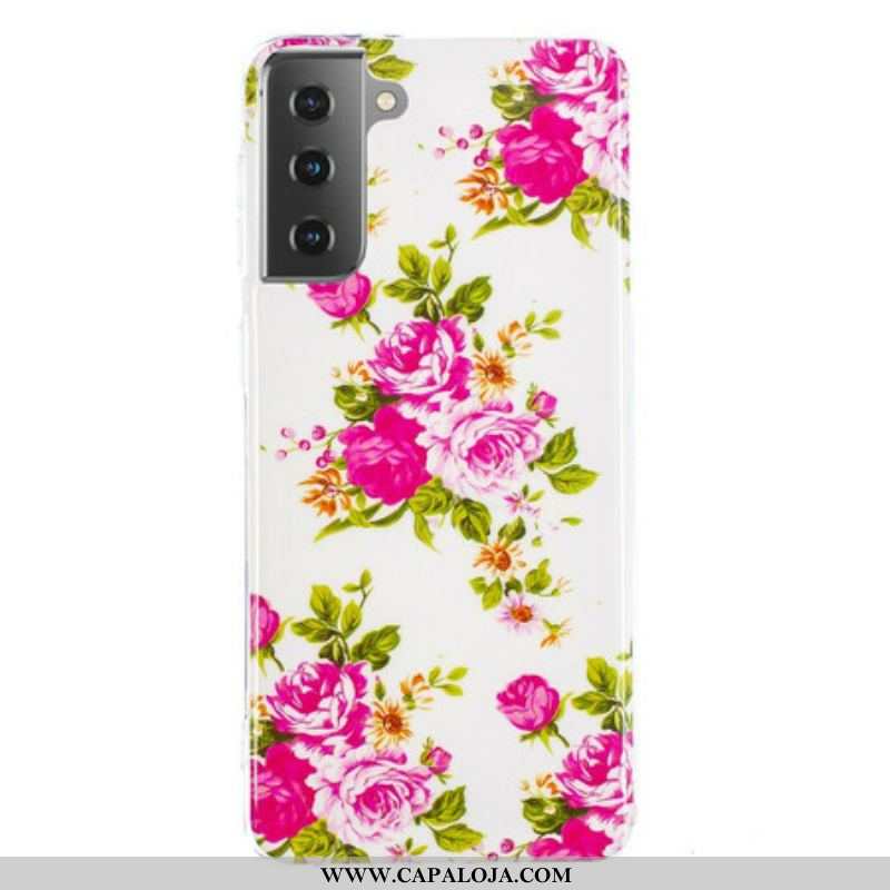 Capa Para Samsung Galaxy S21 5G Flores Da Liberdade Fluorescentes