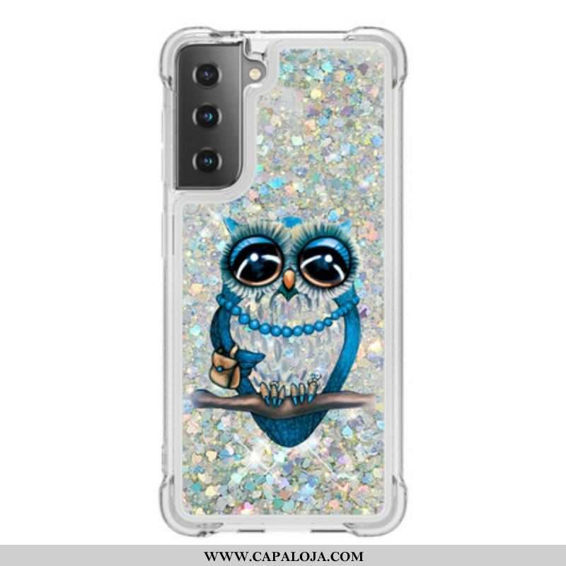 Capa Para Samsung Galaxy S21 5G Lantejoulas Miss Coruja