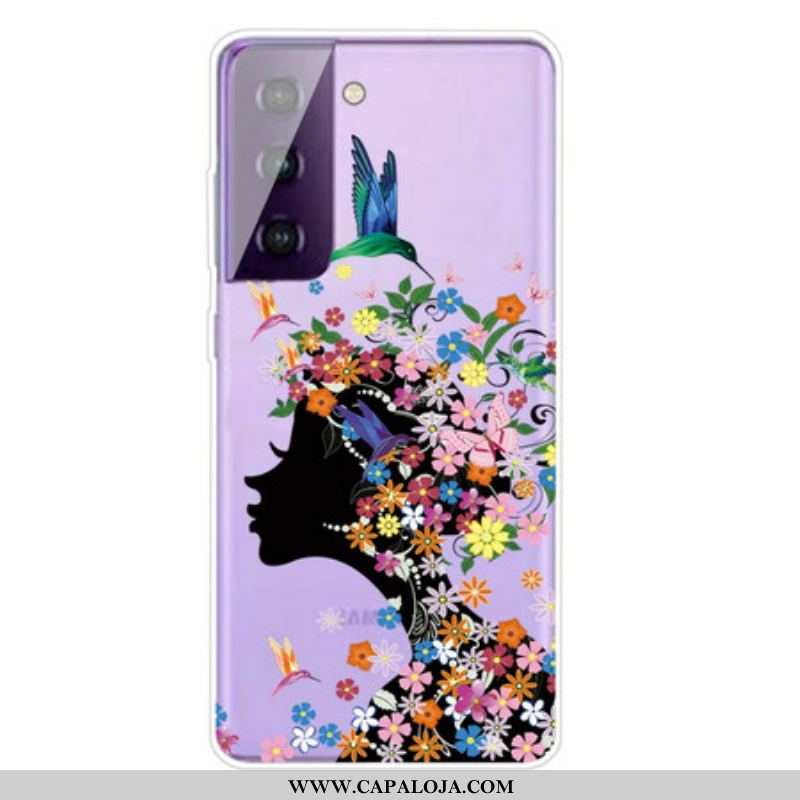 Capa Para Samsung Galaxy S21 5G Linda Cabeça De Flor