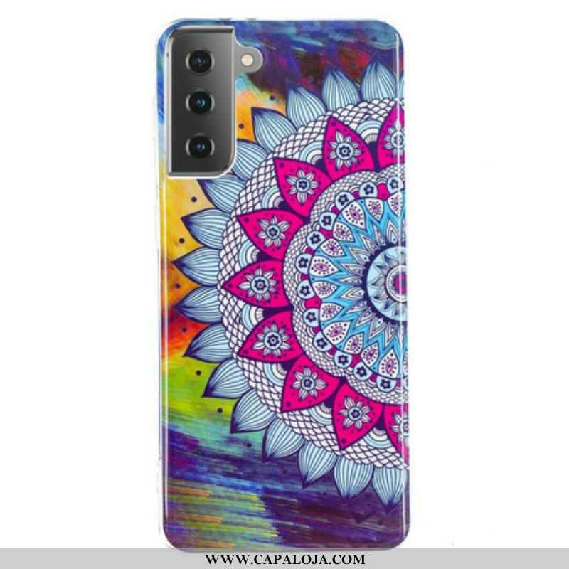 Capa Para Samsung Galaxy S21 5G Mandala Colorida Fluorescente