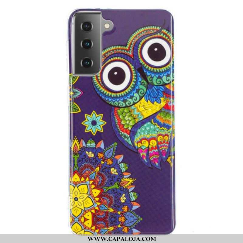 Capa Para Samsung Galaxy S21 5G Mandala Coruja Fluorescente