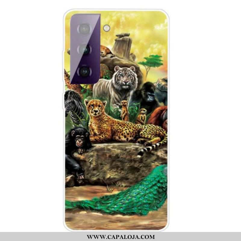 Capa Para Samsung Galaxy S21 FE Animais Do Safári