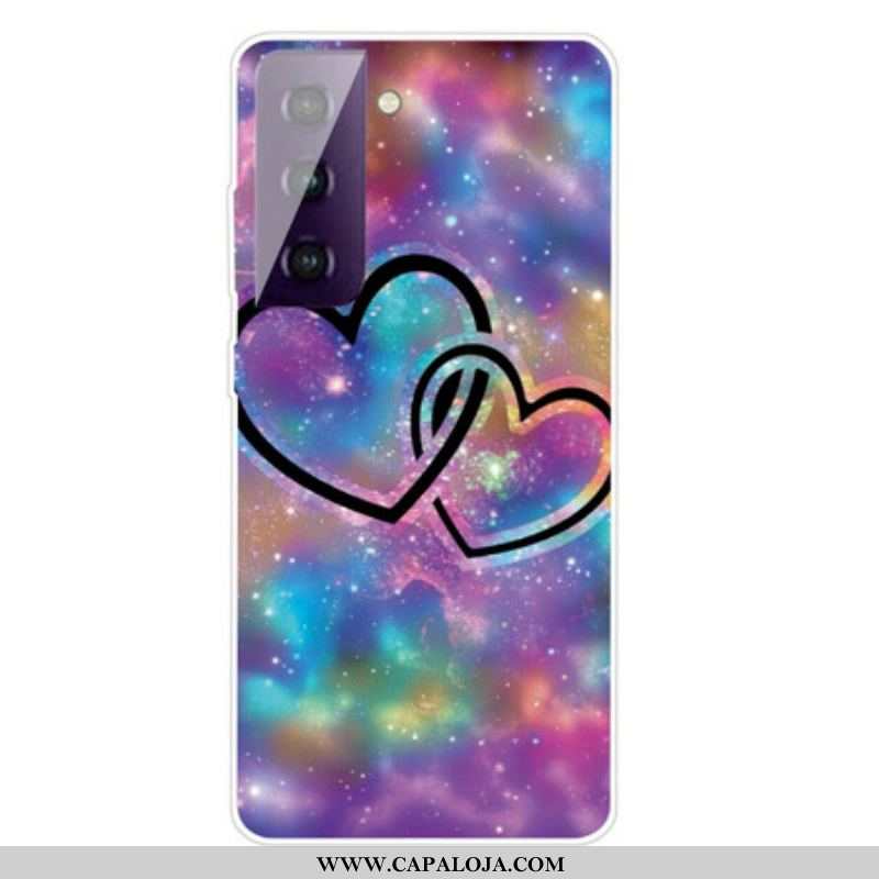 Capa Para Samsung Galaxy S21 FE Corações Acorrentados