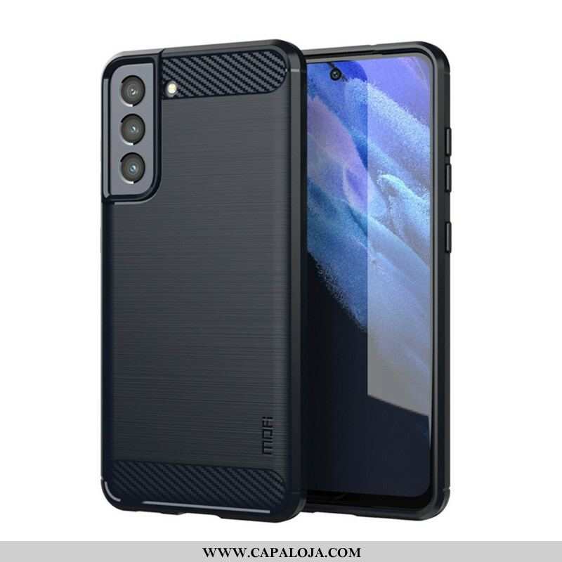 Capa Para Samsung Galaxy S21 FE Fibra De Carbono Escovada Mofi