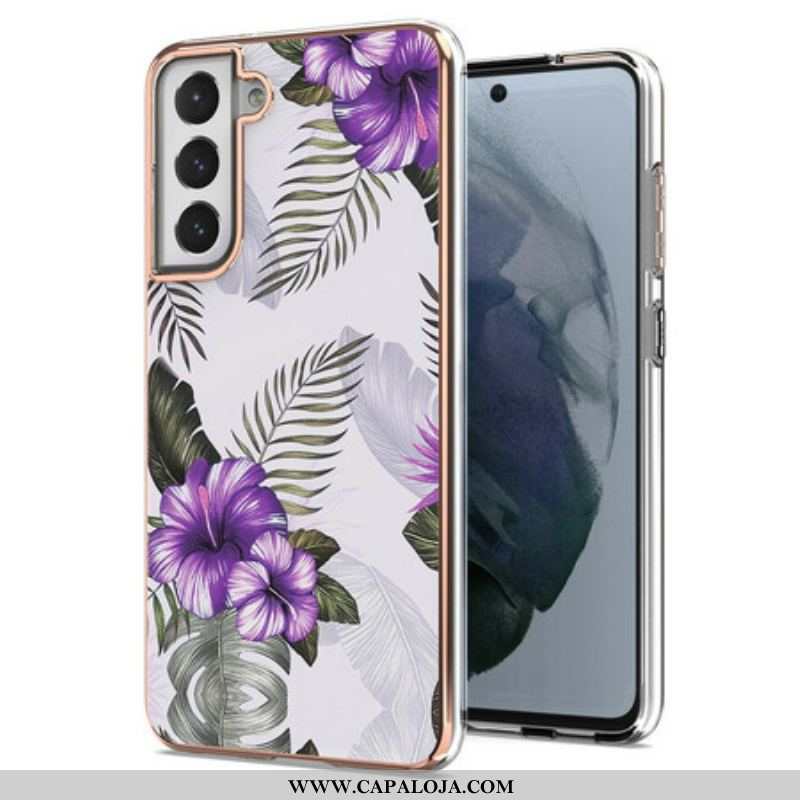 Capa Para Samsung Galaxy S21 FE Flores Violetas