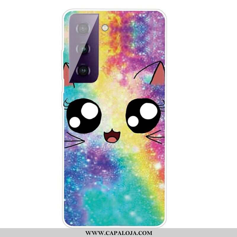 Capa Para Samsung Galaxy S21 FE Gato De Desenho Animado