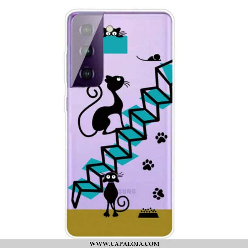 Capa Para Samsung Galaxy S21 FE Gatos Engraçados