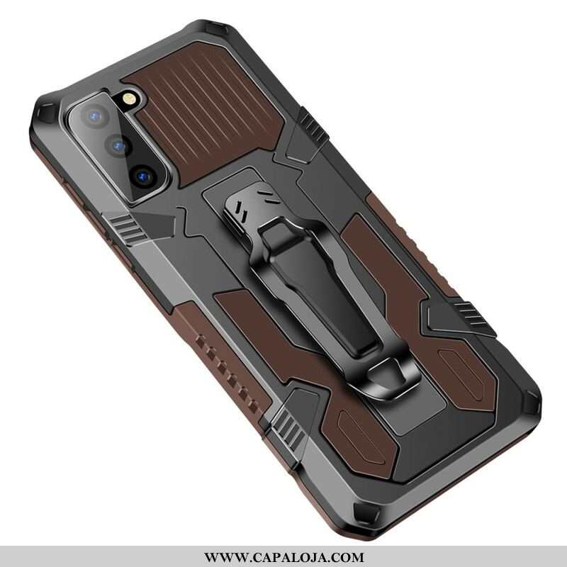 Capa Para Samsung Galaxy S21 FE Robô Com Clipe De Cinto