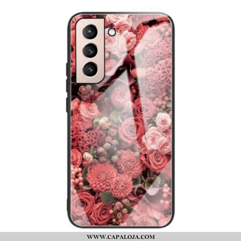 Capa Para Samsung Galaxy S21 FE Rose Flowers Vidro Temperado