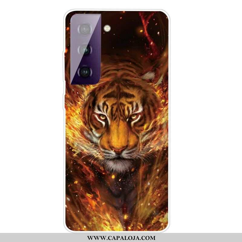 Capa Para Samsung Galaxy S21 FE Tigre Flexível