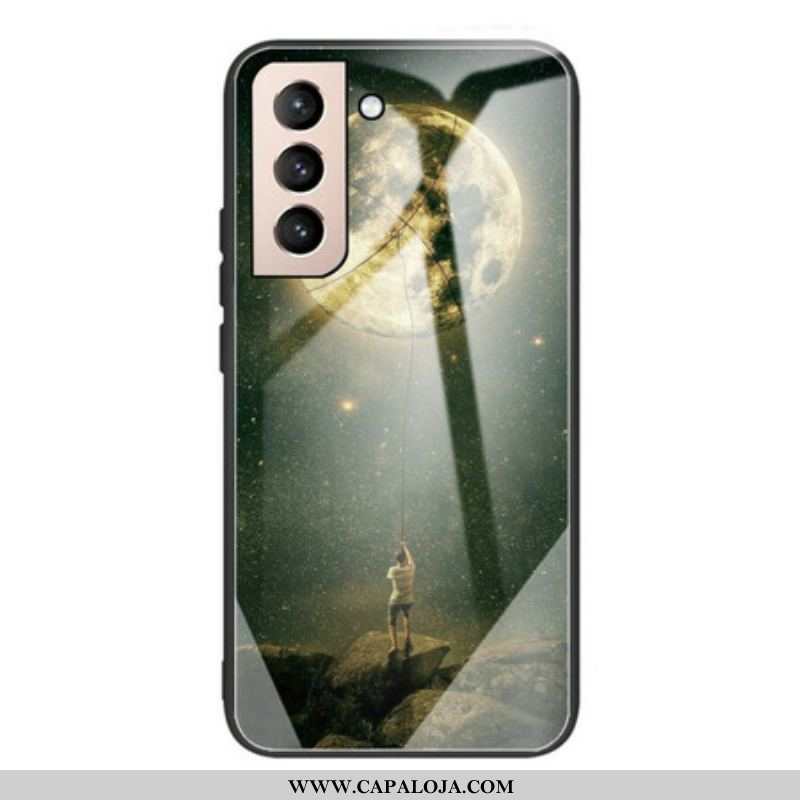 Capa Para Samsung Galaxy S21 FE Vidro Temperado Do Homem Da Lua