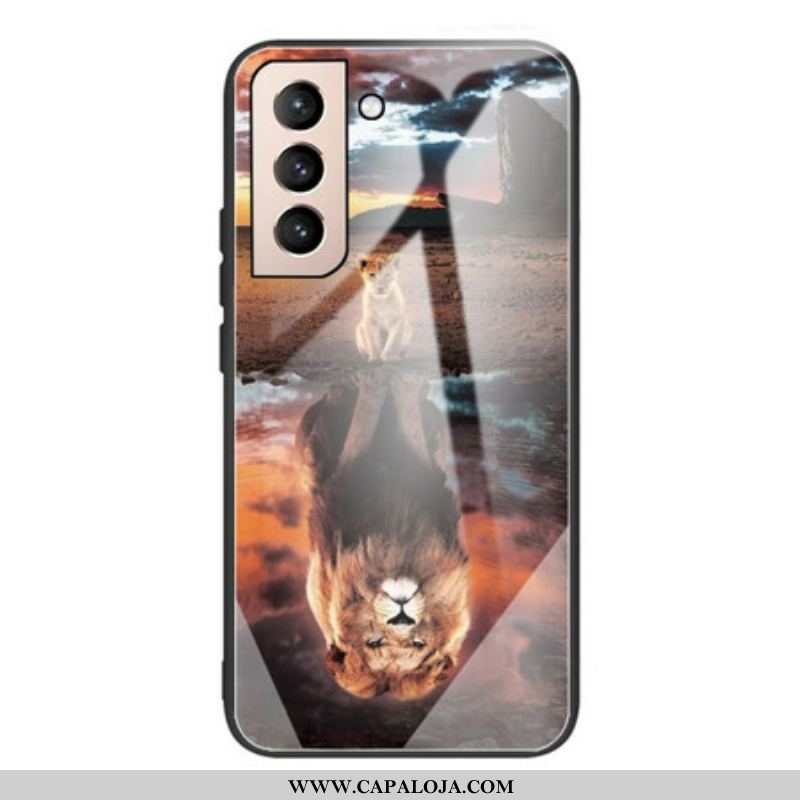 Capa Para Samsung Galaxy S21 FE Vidro Temperado Do Sonho Do Filhote De Leão