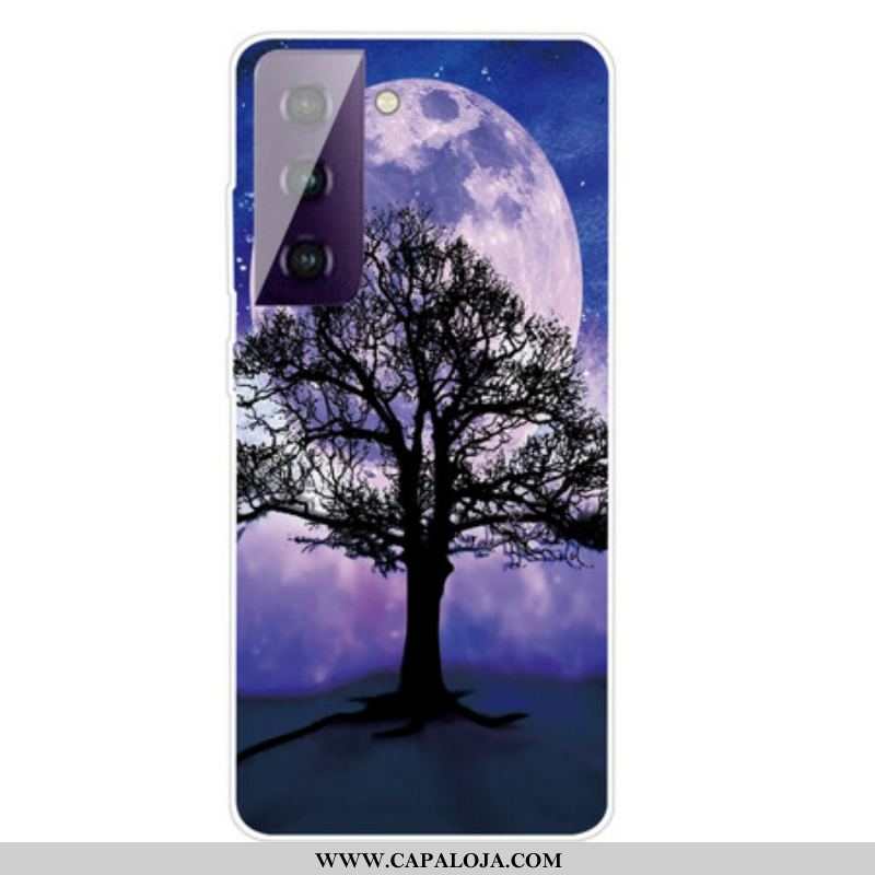 Capa Para Samsung Galaxy S21 FE Árvore E Lua